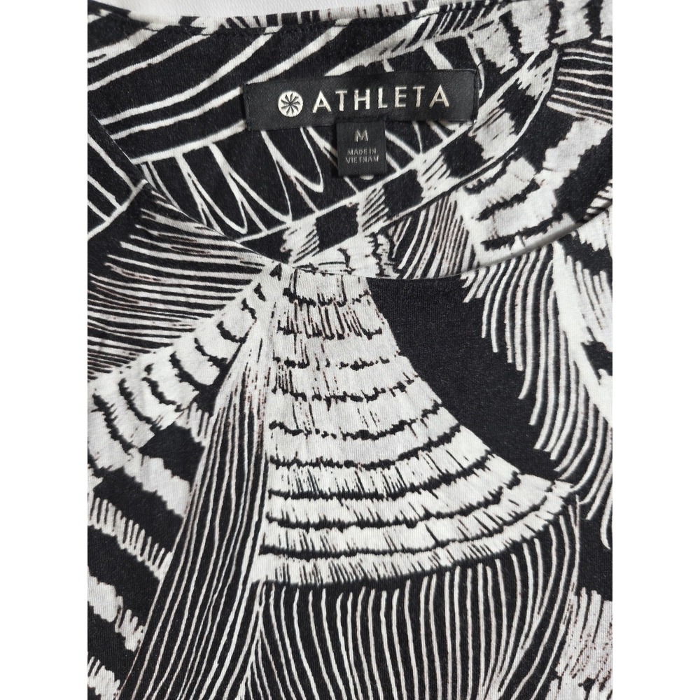 Athleta Santorini Dress Medium Black White Print Stretch Sleeveless UPF - Picture 7 of 9